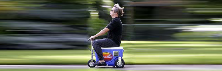 drunk driving on motorized beer cooler